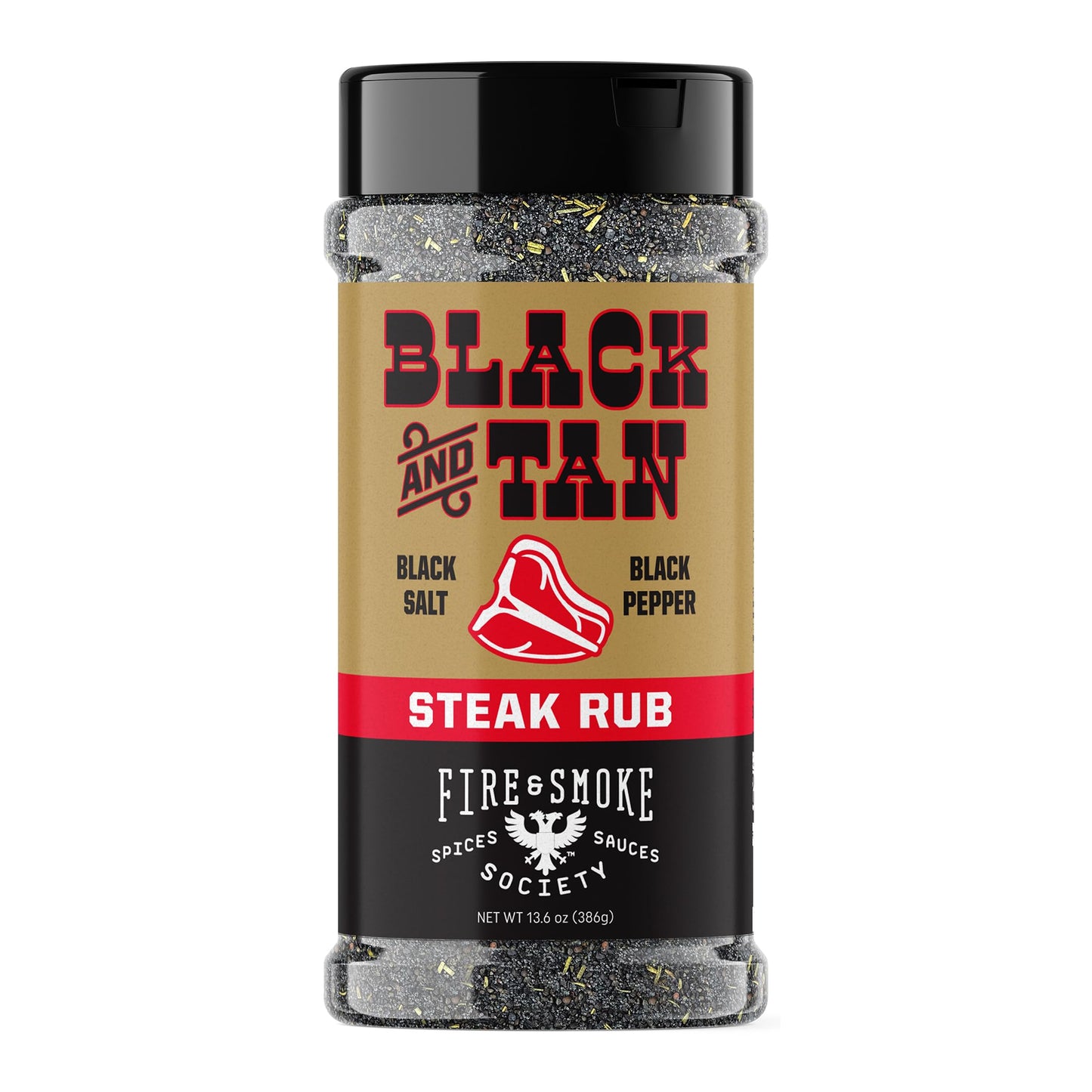 Fire & Smoke Society Black & Tan Steak Seasoning BBQ Rub, 13.6 oz