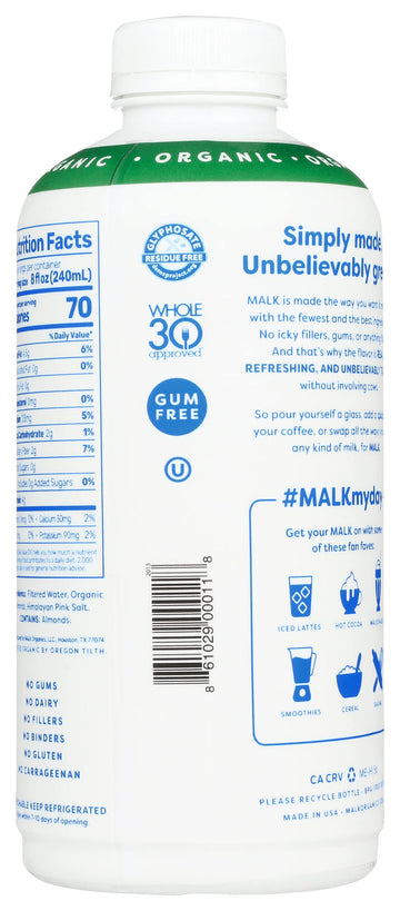 Malk Alm Milk Unsweetend (6X28.00)