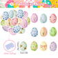 30Pcs Edible Easter Eggs Cupcake Toppers Edible Spring Floral Eggs Cupcake Picks Wafer Paper Easter Day Cake Toppers For Happy E