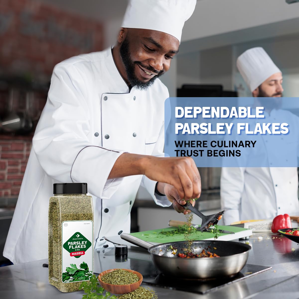 Dependable Foods Parsley Flakes - 2.5 Oz. Jar - Kosher, Natural Dried Parsley Seasoning For Chefs, Restaurants - Curly Parsley -