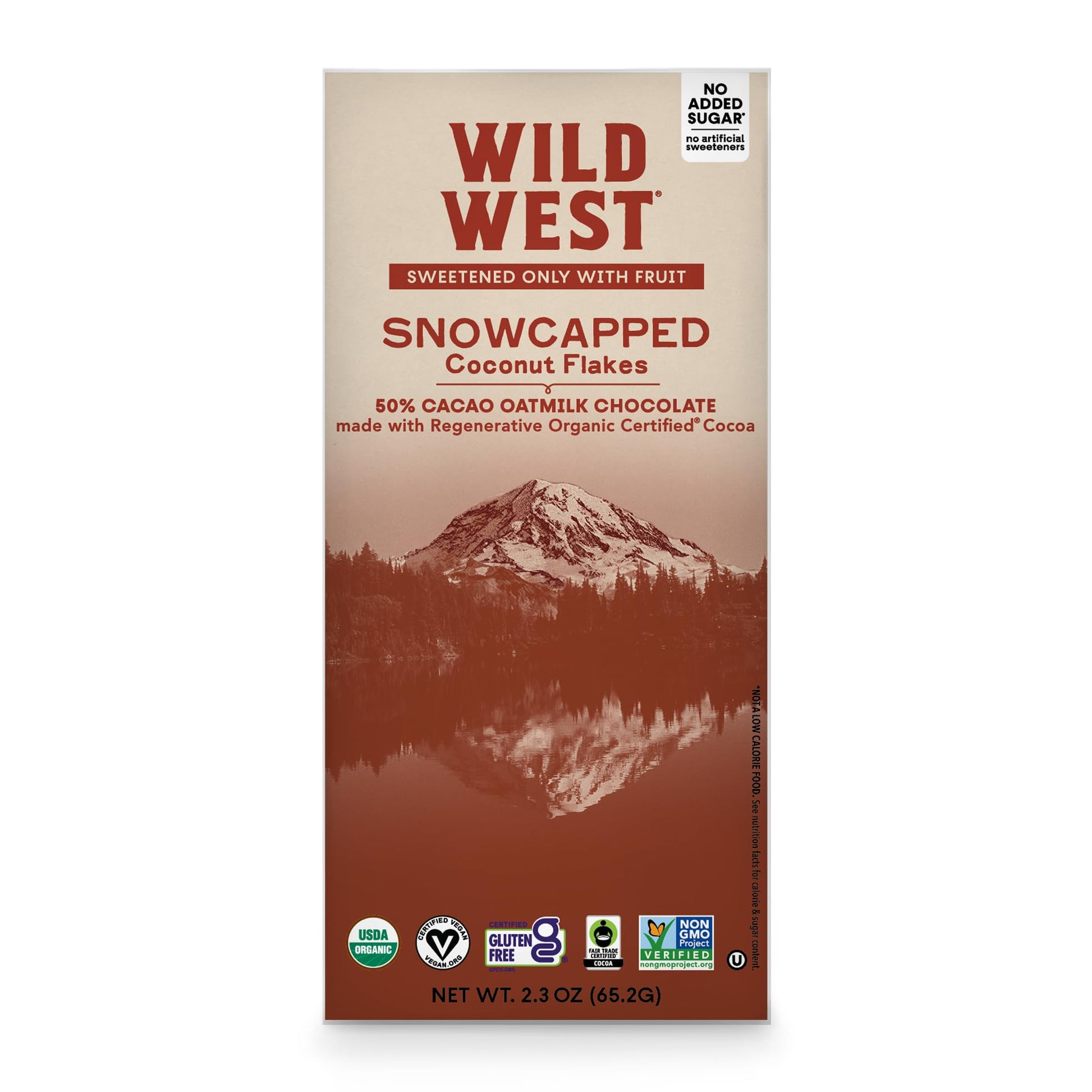 Wild West Chocolate  Snowcapped  50% Cacao Oatmilk Chocolate With Coconut  1 Count  2.3Oz Each