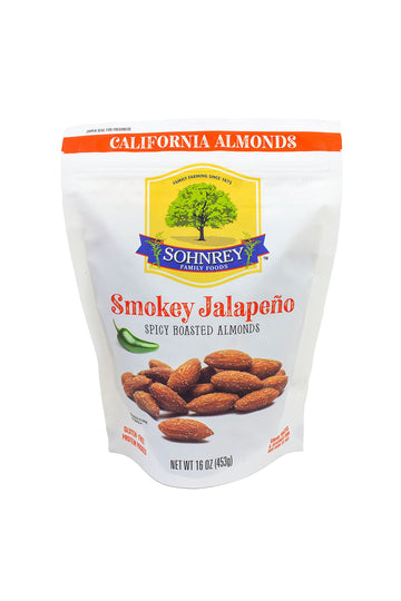 Sohnrey Family Foods Smokey Jalapeno Spicy Almonds Roasted Snack Nuts 16 oz