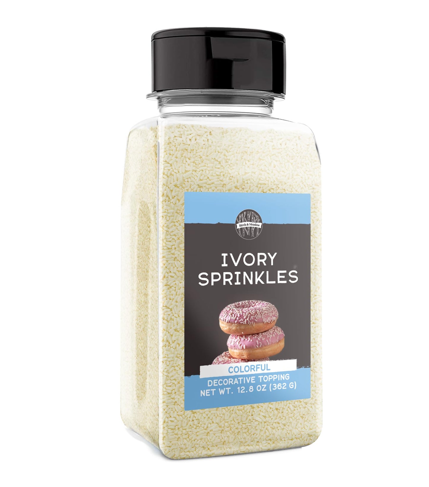 BIRCH & MEADOW Ivory Sprinkles, Fun & Decorative Topping, 12.8 oz