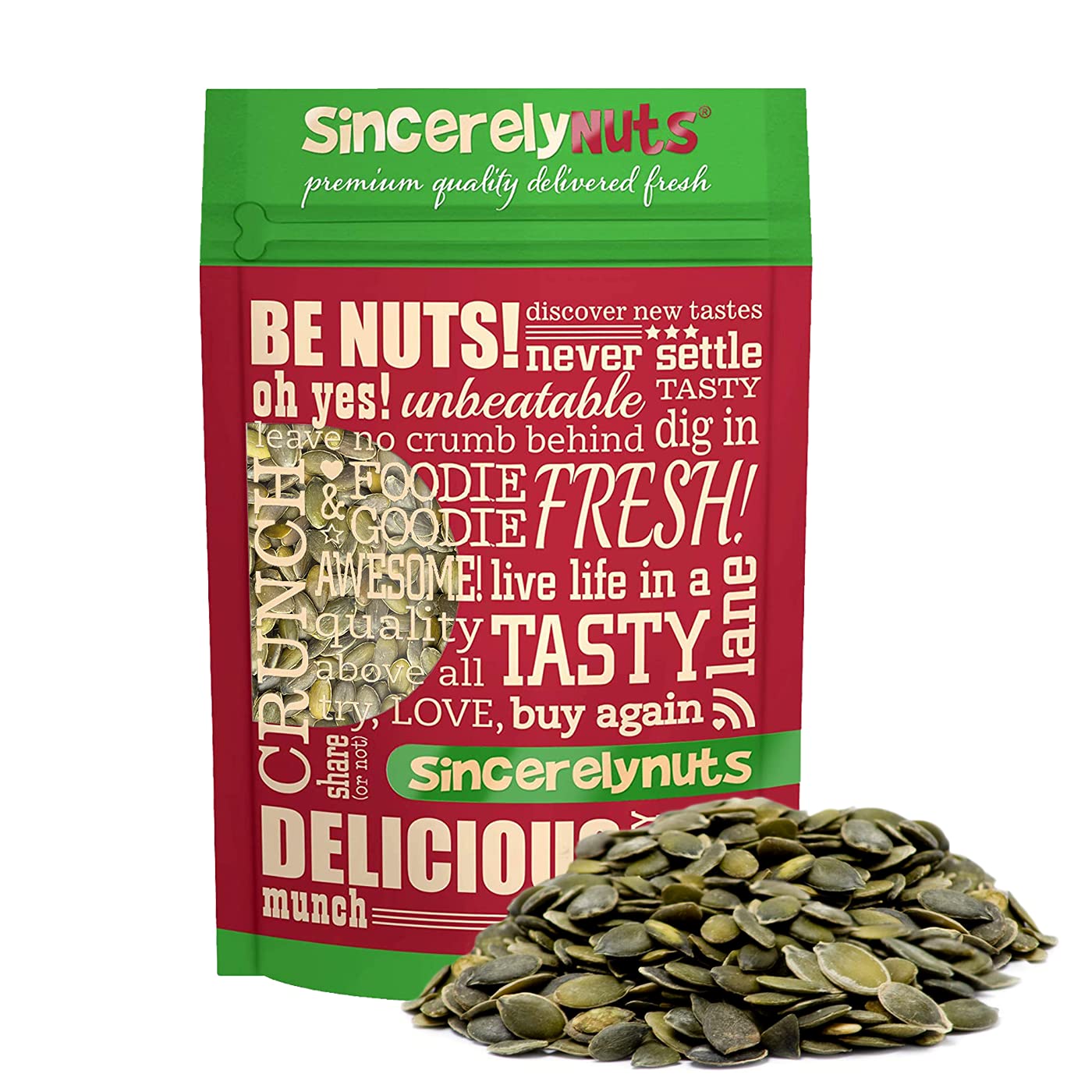 Sincerely Nuts - Raw Unsalted Shelled Pepitas Pumpkin Seeds | Healthy Antioxidant All Natural Snack Food or Toppings | Vegan, Ko