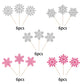 YCTHUNFISH 30 Pack Snowflake Cupcake Toppers, Glitter Paper Decorations, Winter Theme, Pink
