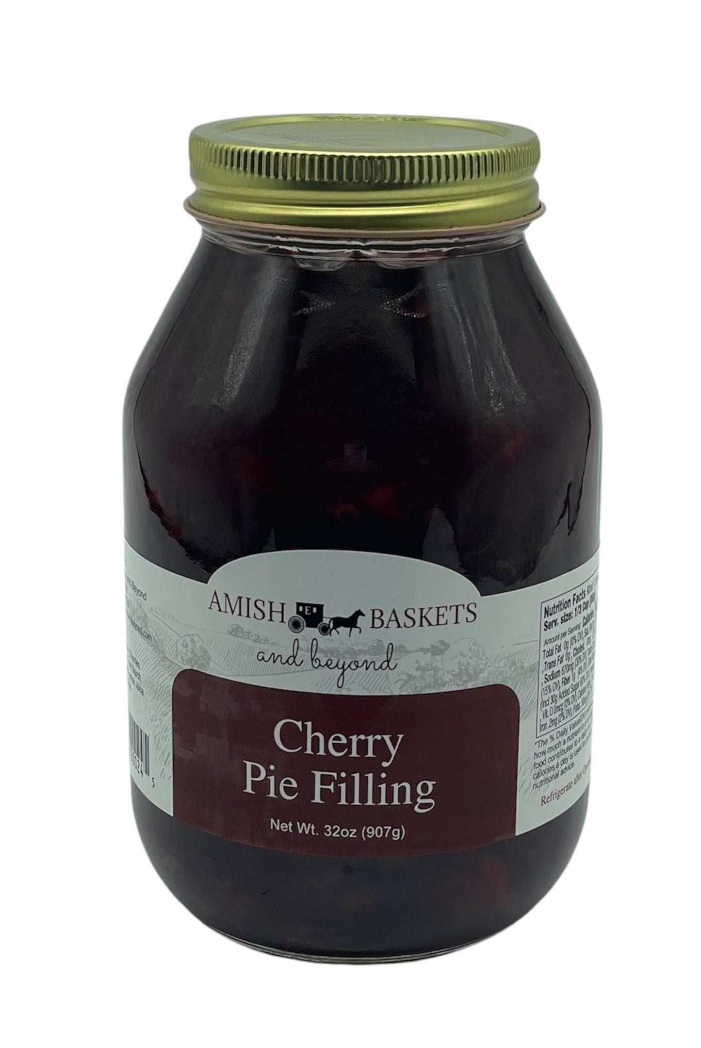 Amish Cherry Pie Filling Non GMO Vegan All Natural - 32 oz