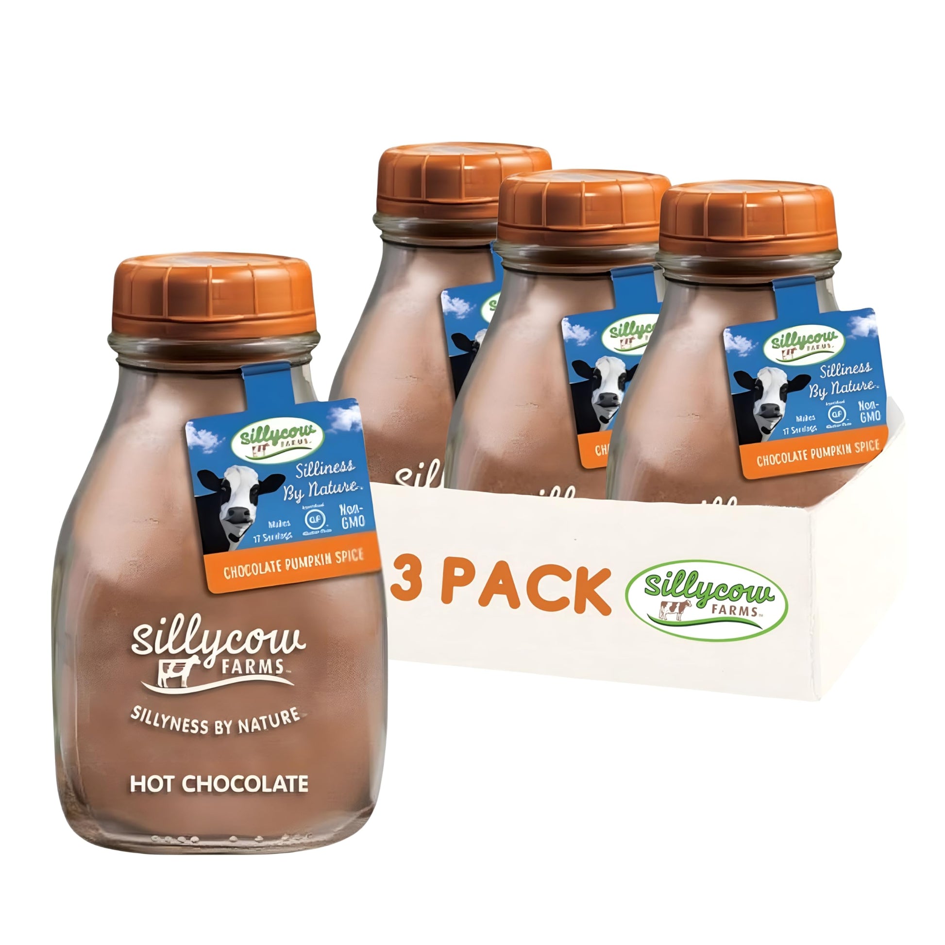 Sillycow Farms Hot Cocoa Pumpkin Spice Mix Rich Chocolate Delight Gluten Free Non GMO Dairy Free Indulgence with Pure Chocolate 