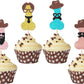 Rsstarxi Cupcake Toppers 24 Pack Glitter Beard Hat for Bachelor Party, Wedding, Bachelorette, Bridal Shower - Design 4, Paper