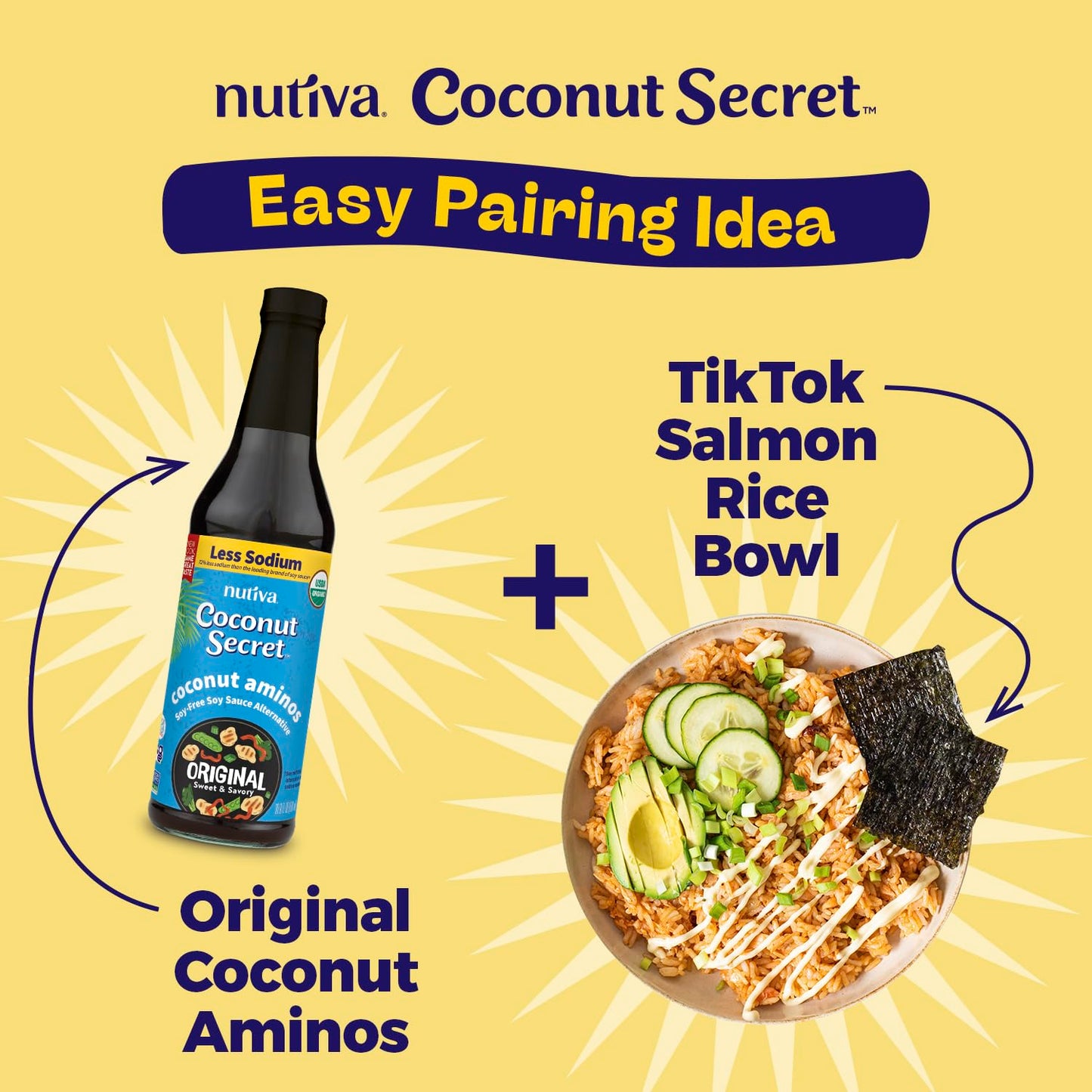 Coconut Secret Coconut Aminos - 16.9 fl oz - Low Sodium Soy Sauce Alternative, Low-Glycemic - Organic, Vegan, Non-GMO, Gluten-Fr
