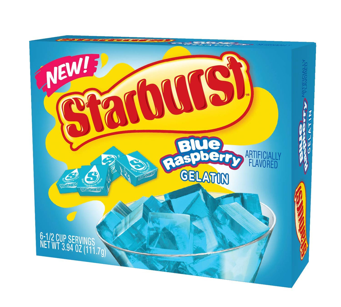 Starburst Gelatin Variety Pack, 4 Flavor Lemon, Blue Raspberry, All Pink Strawberry, And Cherry (3.89 Oz Each)