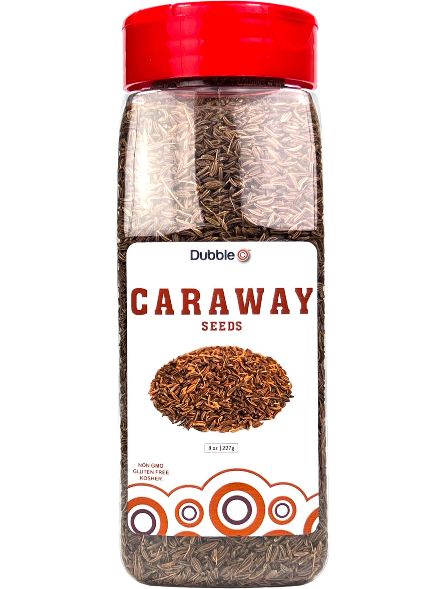 Caraway Seeds (Whole) - 8 oz. - Non GMO, Kosher, Halal, and Gluten Free - Dubble O Brand