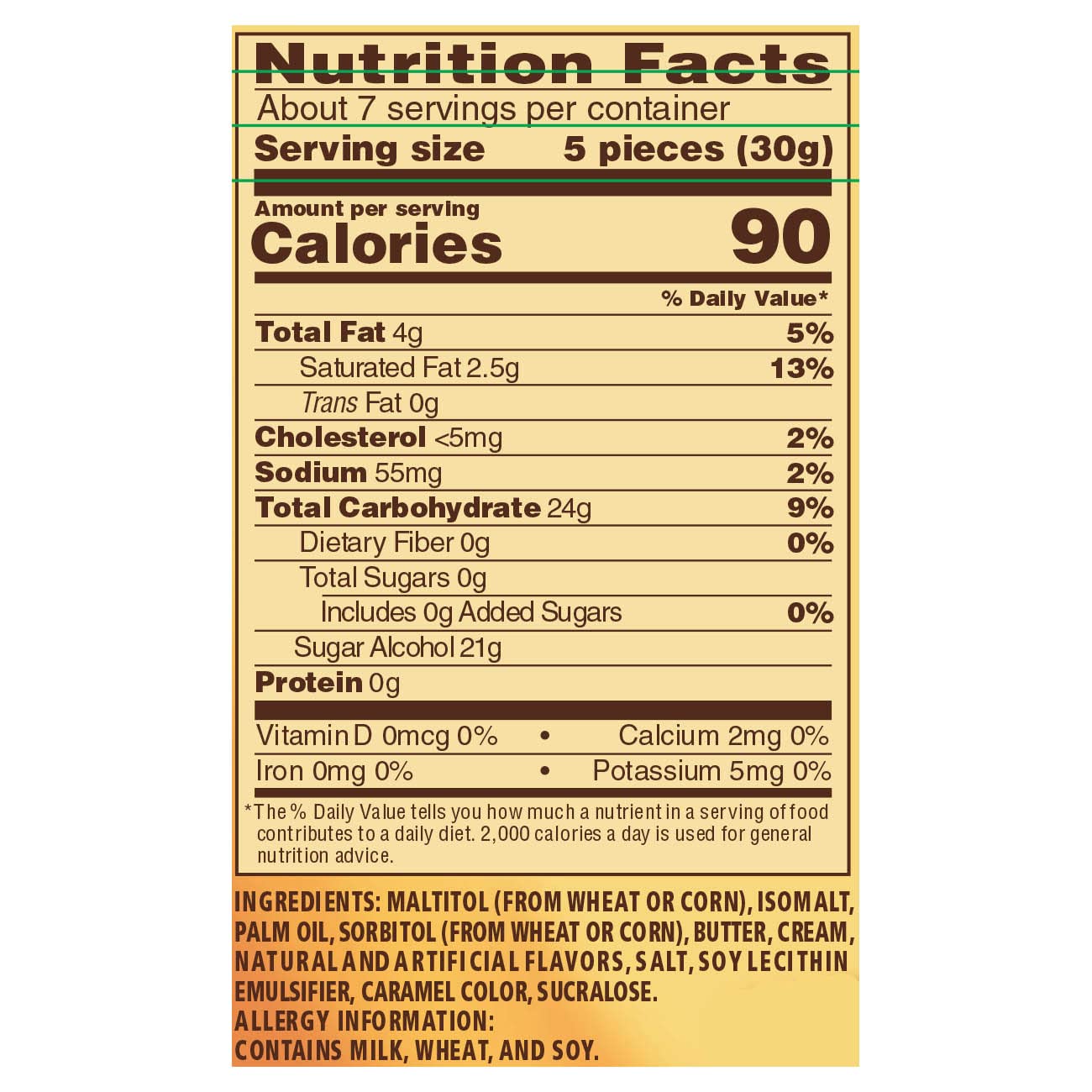 Werther'S Original Sugar Free Chewy Caramels, 7.7 Oz., Individually Wrapped