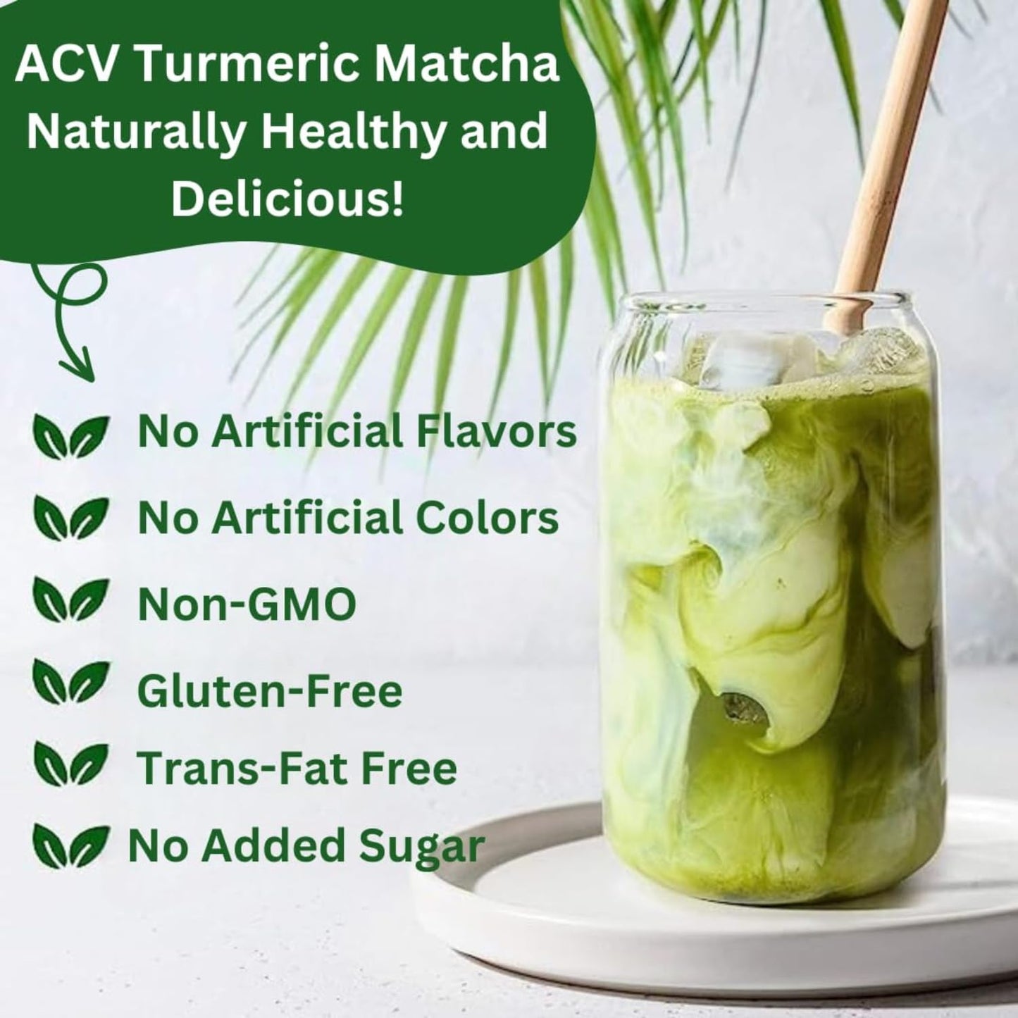 CAcafe Coconut Matcha Instant Green Tea Latte Mix - Creamy & Sweet - 6 Pack - Reduced Sugar - Non-GMO - No Artificial Flavors
