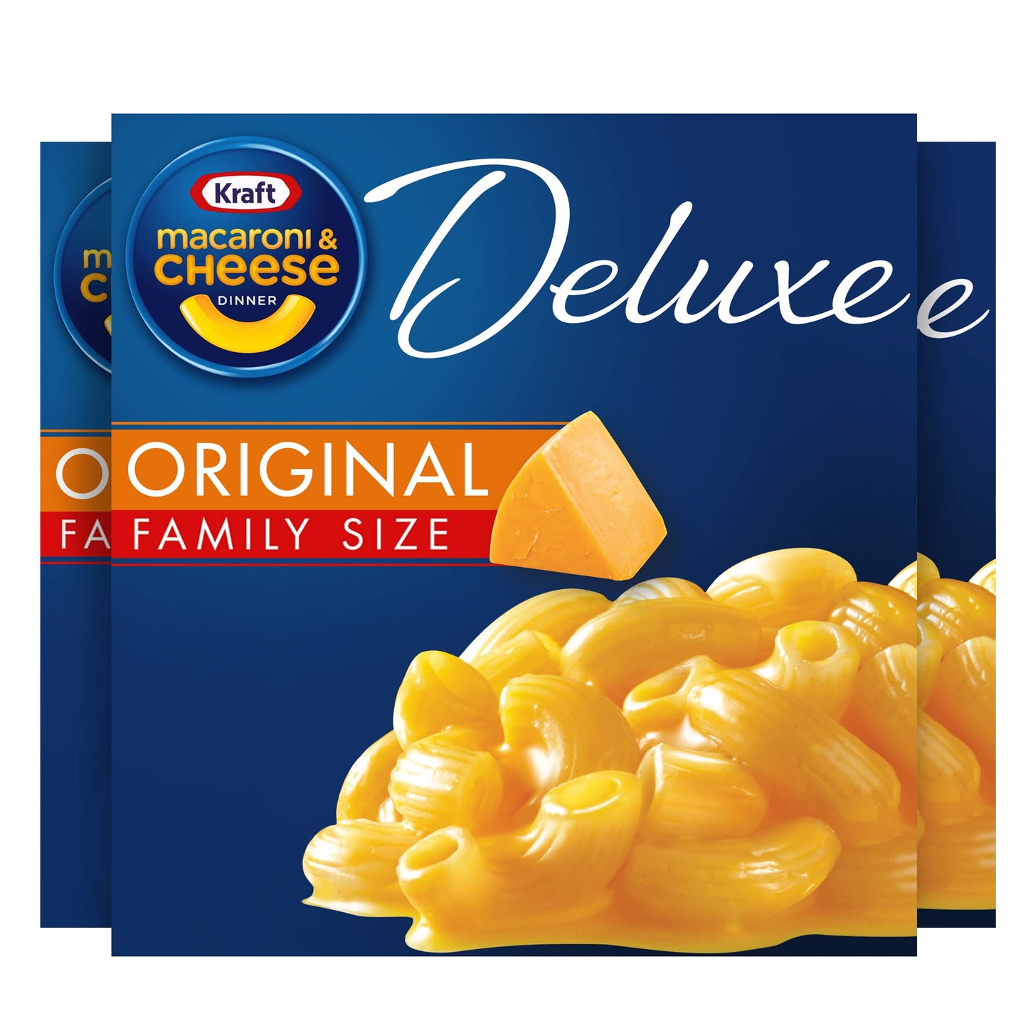 Kraft Deluxe Original Cheddar Mac & Cheese Macaroni and Cheese Dinner Family Size, 24 oz Box