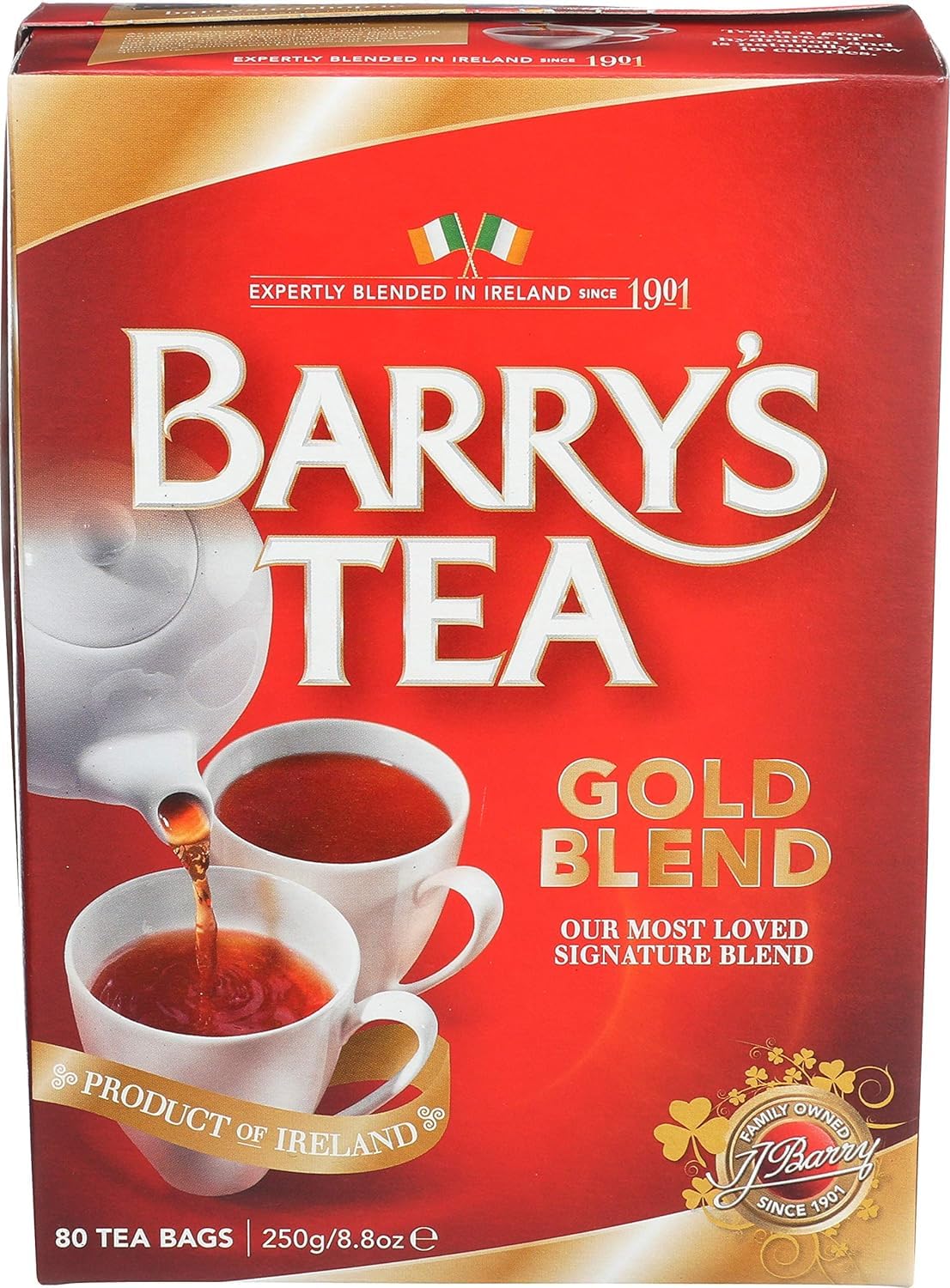 Blue Nile Foods Barrys Gold Blend Tea Bags, 80 Count (Pack of 6), 8.8 Ounce