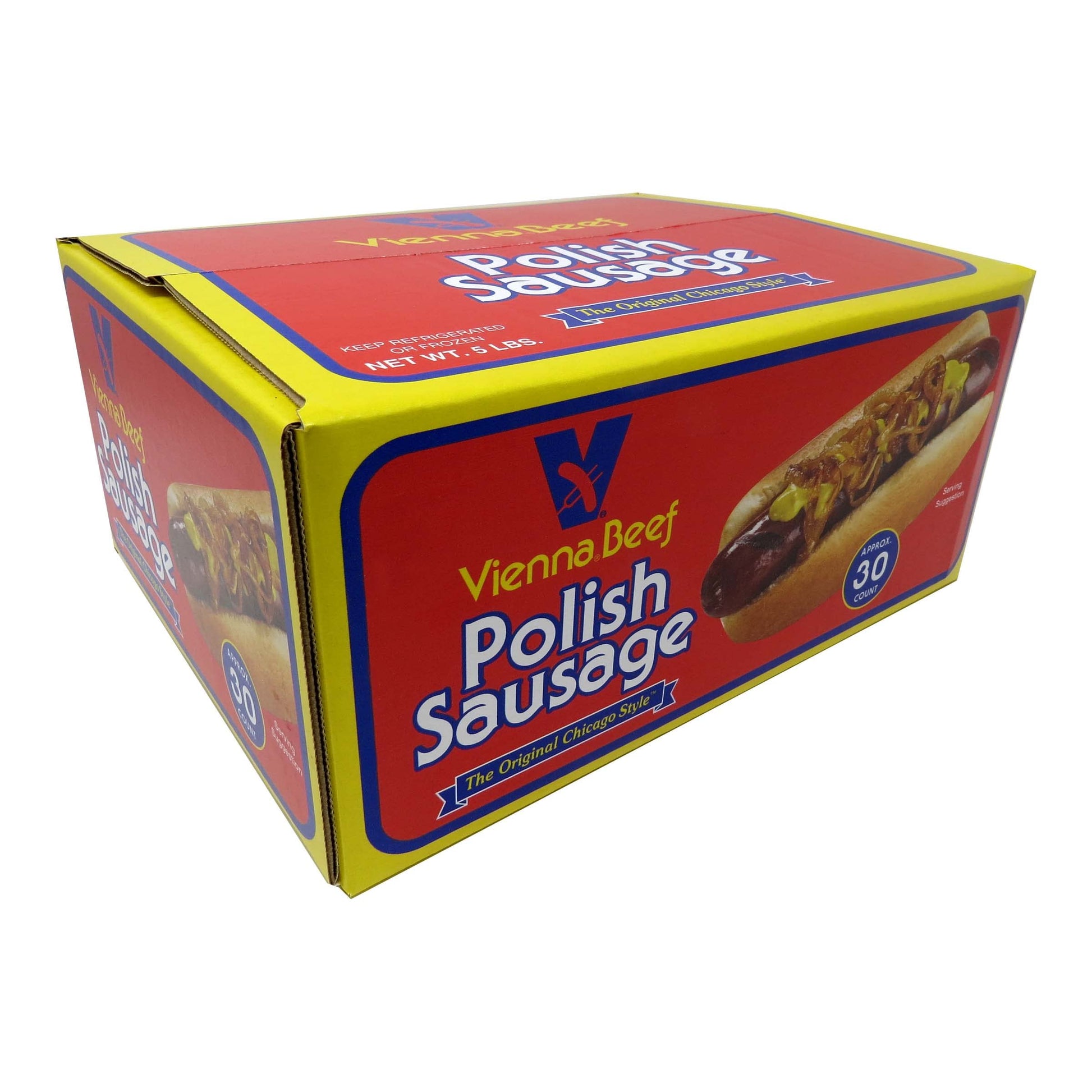 Vienna Beef Skinless Polish Sausage 6'' 6:1 5 Lbs. (Approximately 30 Count)