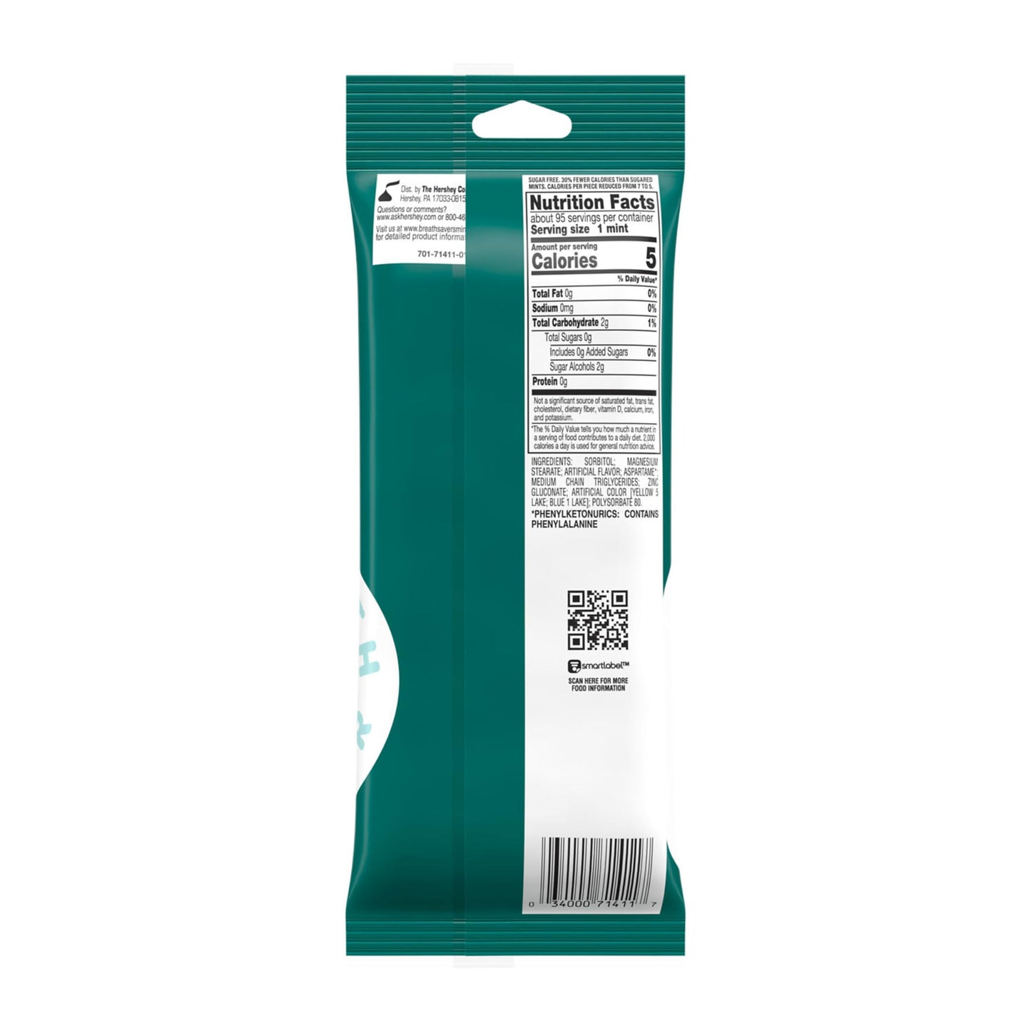 Breath Savers Wintergreen Sugar Free Breath Mints Rolls, 0.75 Oz (8 Count)