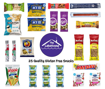 Lakehouse 25 Gluten Free Snacks - Quality Celiac-Friendly Healthy Snacks Variety Pack For Kids Adults - Gluten Free Snack Box -
