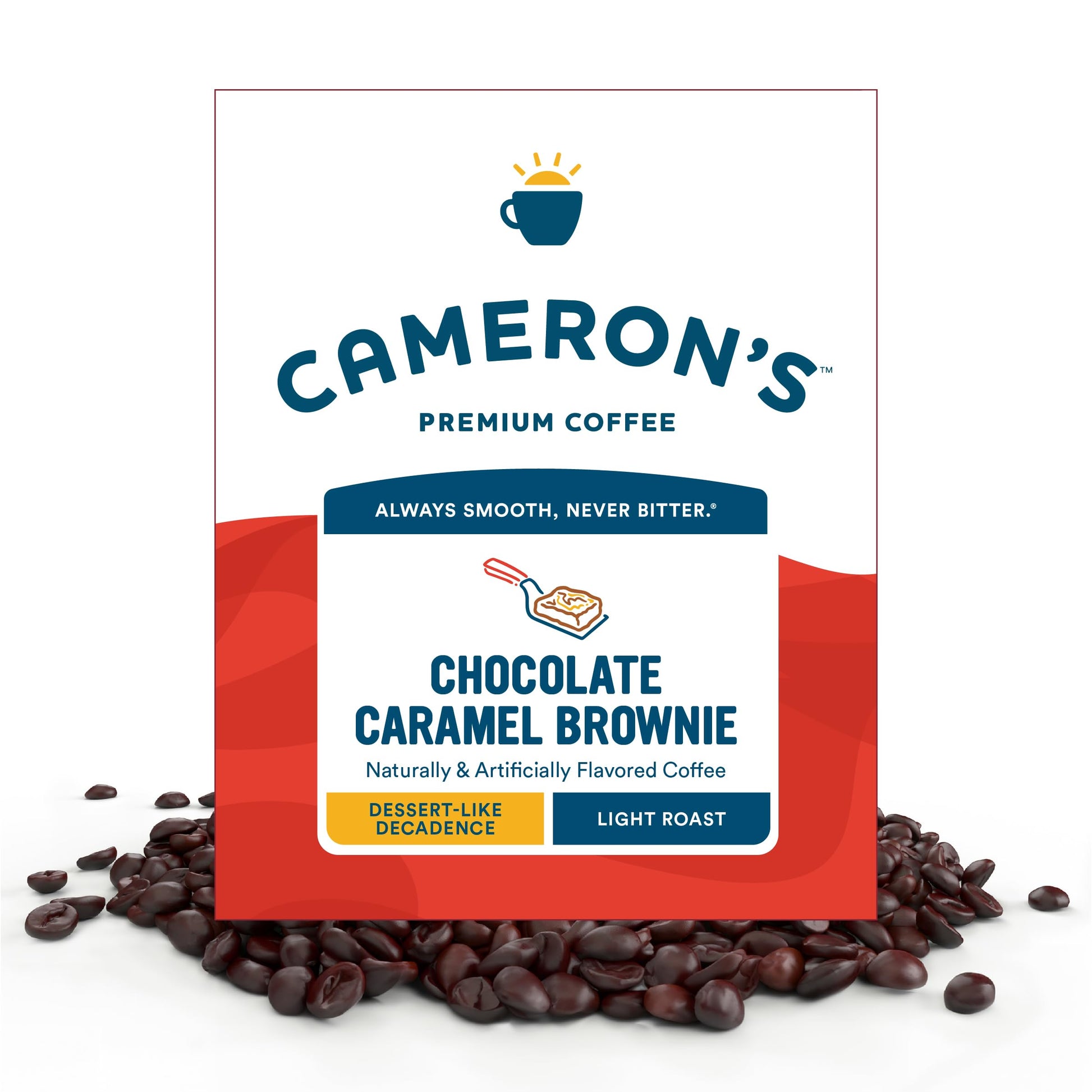 Camerons Coffee Roasted Whole Bean Coffee, Flavored, Chocolate Caramel Brownie, 4 Pound