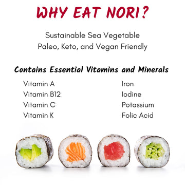 Emerald Cove Organic Nori Sheets For Sushi, Onigiri, Wraps, Non-Gmo, Roasted Nori, Resealable Package, Product Of Korea, 50 Shee