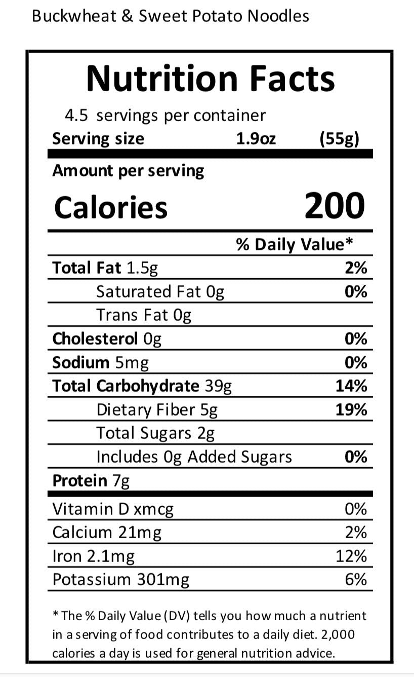 Buckwheat & Sweet Potato Pasta Noodles 6-PACK- Organic & Gluten-Free- 52.8oz, 3 paper-tied servings per pack