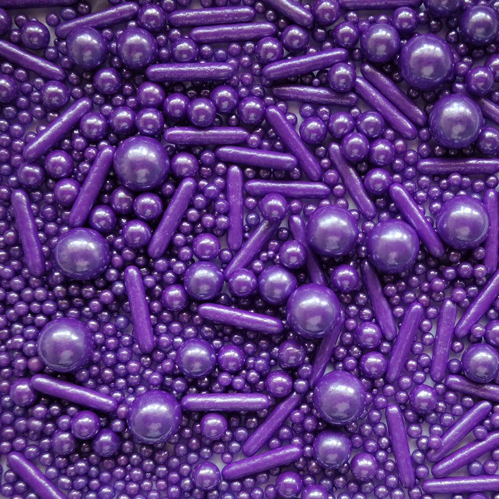 Edible Purple Pearl Sugar Sprinkles Candy Mix Size Baking Edible Cake Decorations Cupcake Toppers Cookie Decorating Wedding Part