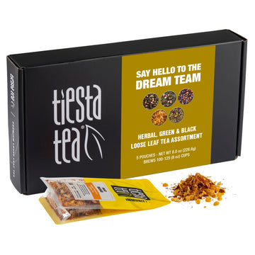 Tiesta Tea - Tiesta's Top Loose Leaf Tea Gift Box | High to Non-Caffeinated Variety Pack | Make Hot & Iced Brews | 5 Pouches of 