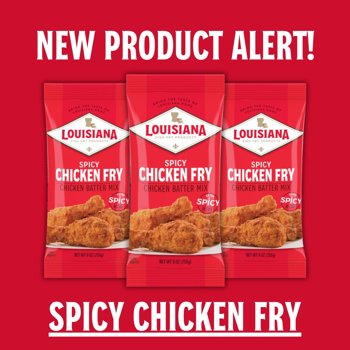 Spicy Chicken Fry Batter Mix 9 Oz. (Pack Of 1) - Seasoned And Ready To Use - Extra Spicy - Extra Crunchy - Filled With Cajun Fla