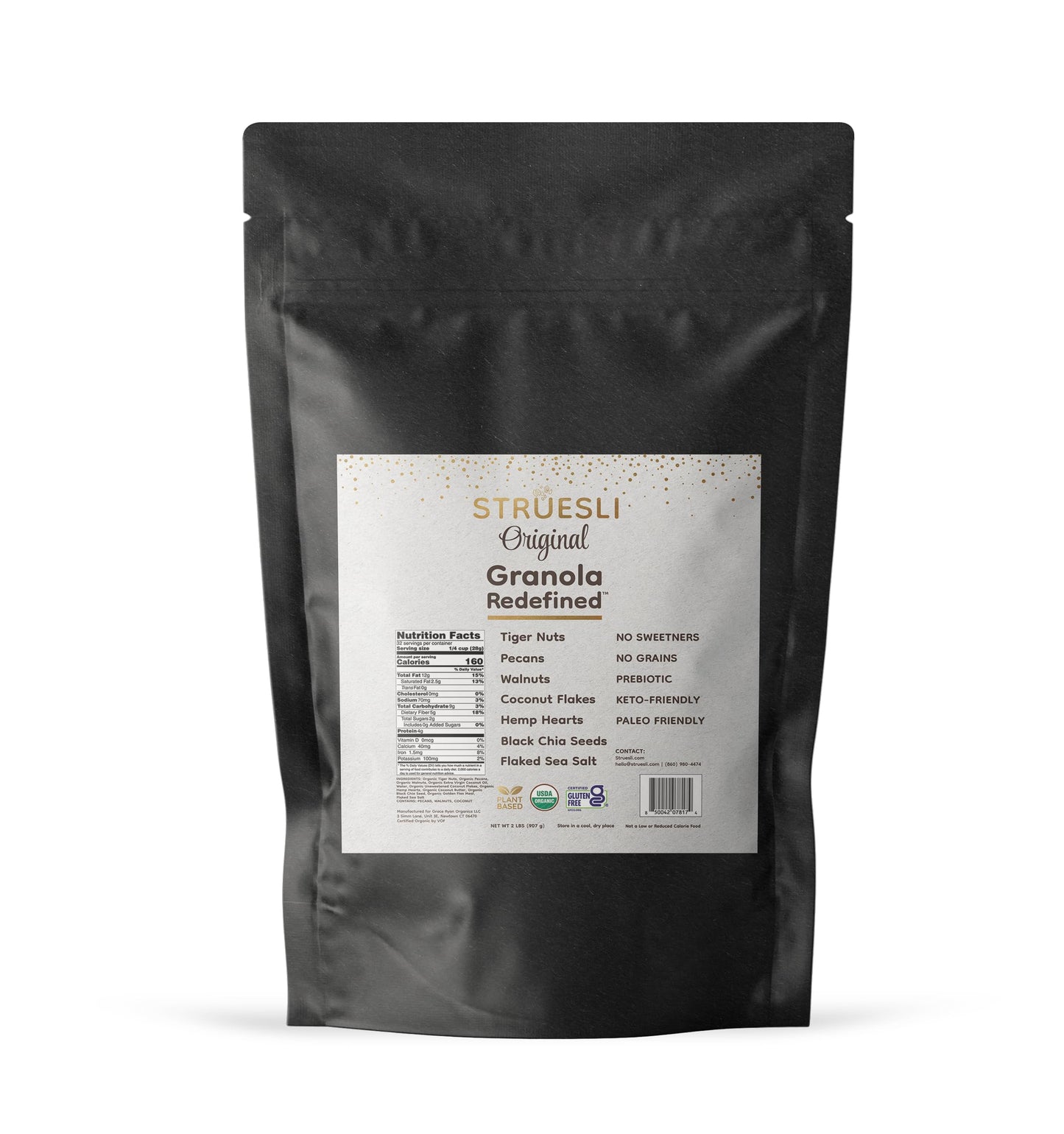 Struesli Organic Granola - No Added Sweeteners, Gluten-Free, 32 Ounce