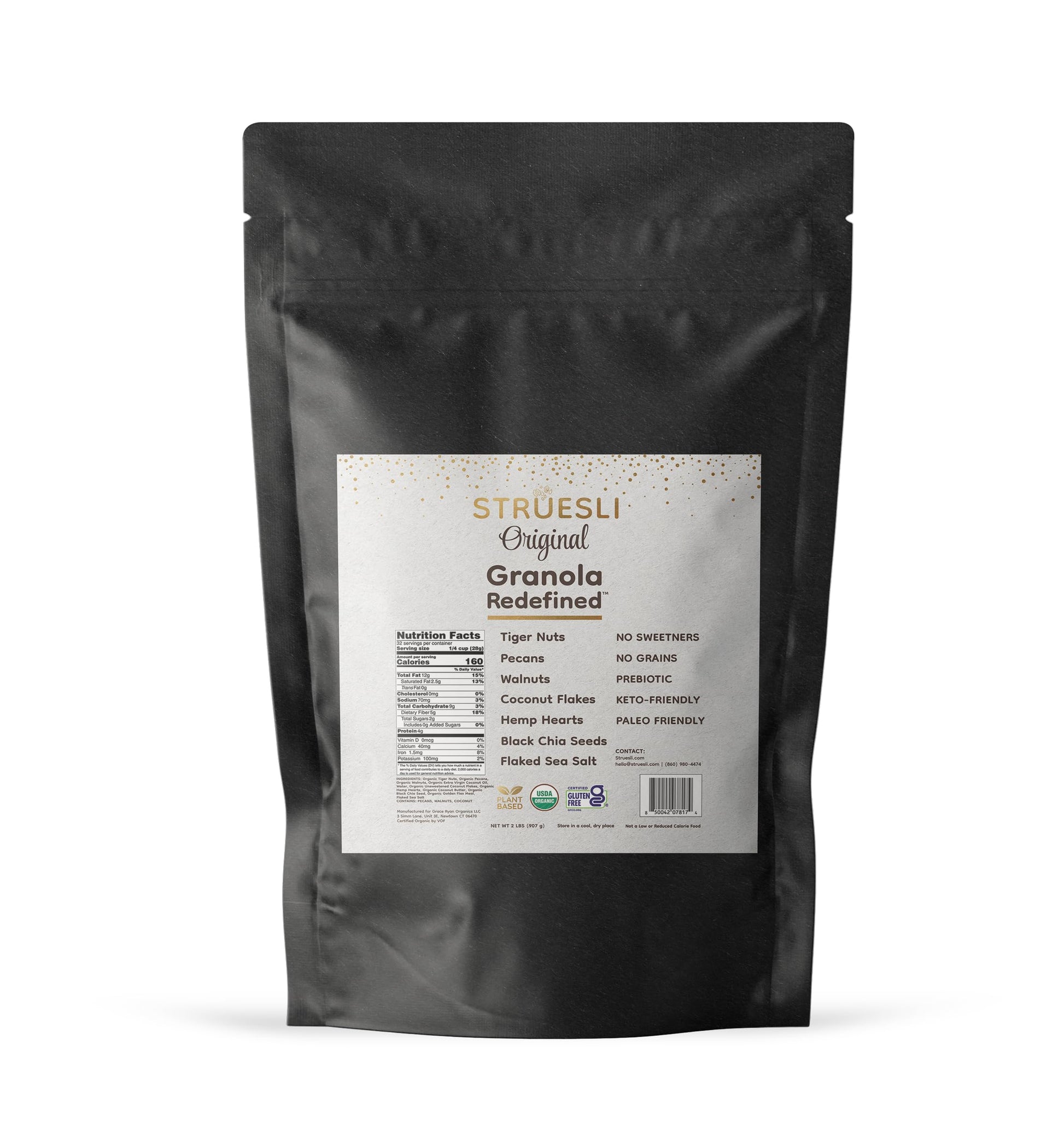 Struesli Organic Granola - No Added Sweeteners, Gluten-Free, 32 Ounce