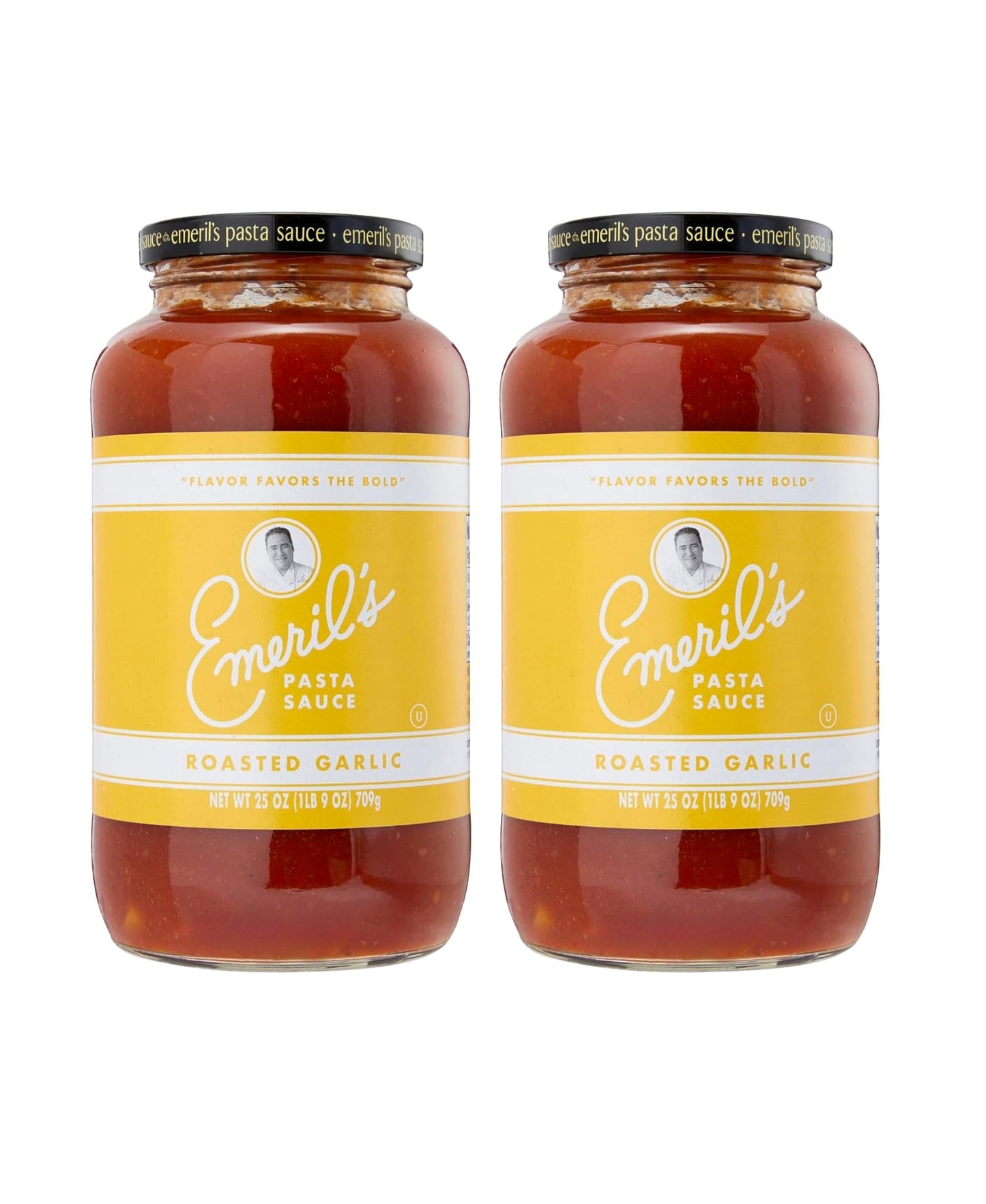 Emeril Lagasse Pasta Sauce 2-Pack - Roasted Garlic - 25 Oz Jar - Gourmet for Pasta, Spaghetti, Pizza & More