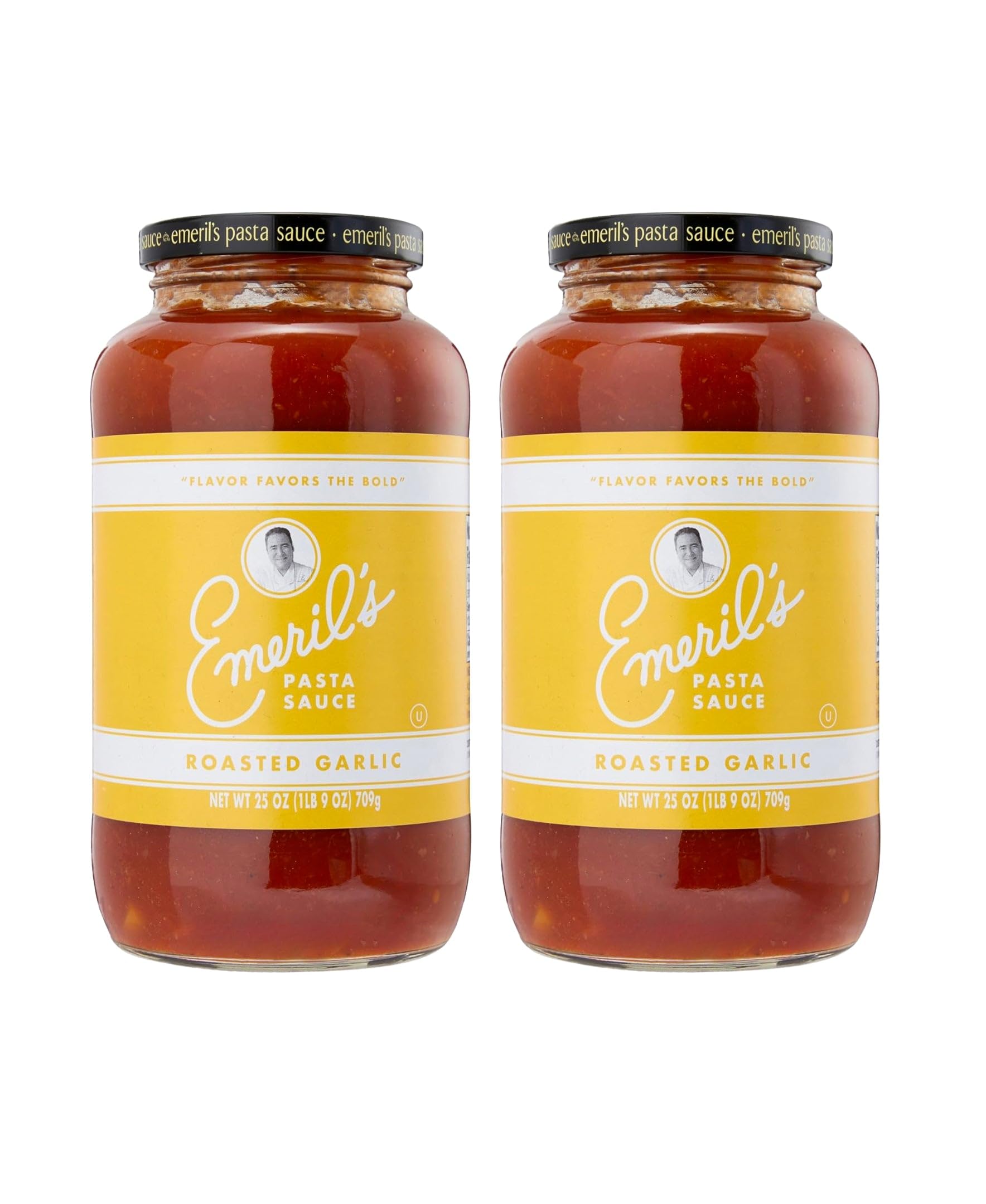 Emeril Lagasse Pasta Sauce 2-Pack - Roasted Garlic - 25 Oz Jar - Gourmet for Pasta, Spaghetti, Pizza & More