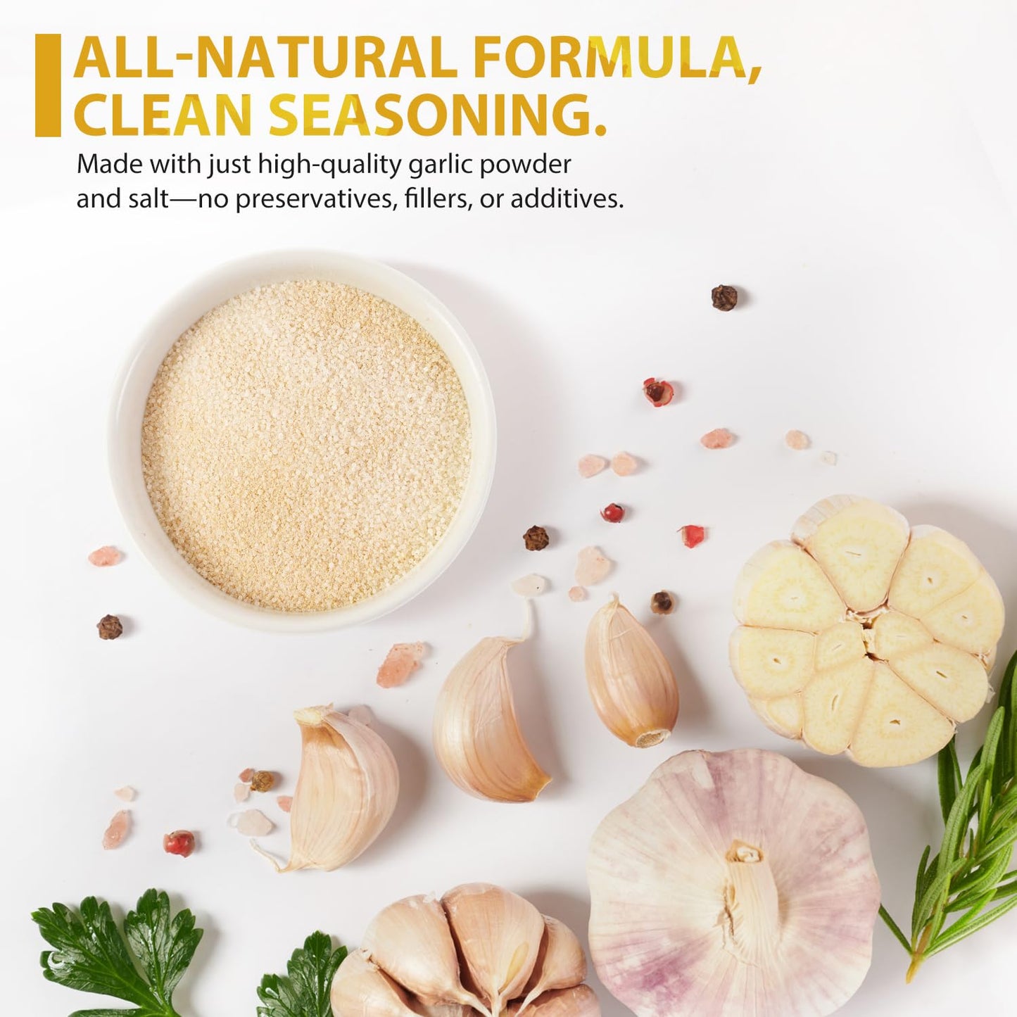 Soeos Garlic Salt 38.8 Ounce(1.1 kg)  Bulk Garlic Salt Seasoning  Non GMO  Gluten Free  Ideal for Adding Flavor to Soups  Breads  Vegetables  Meats and More