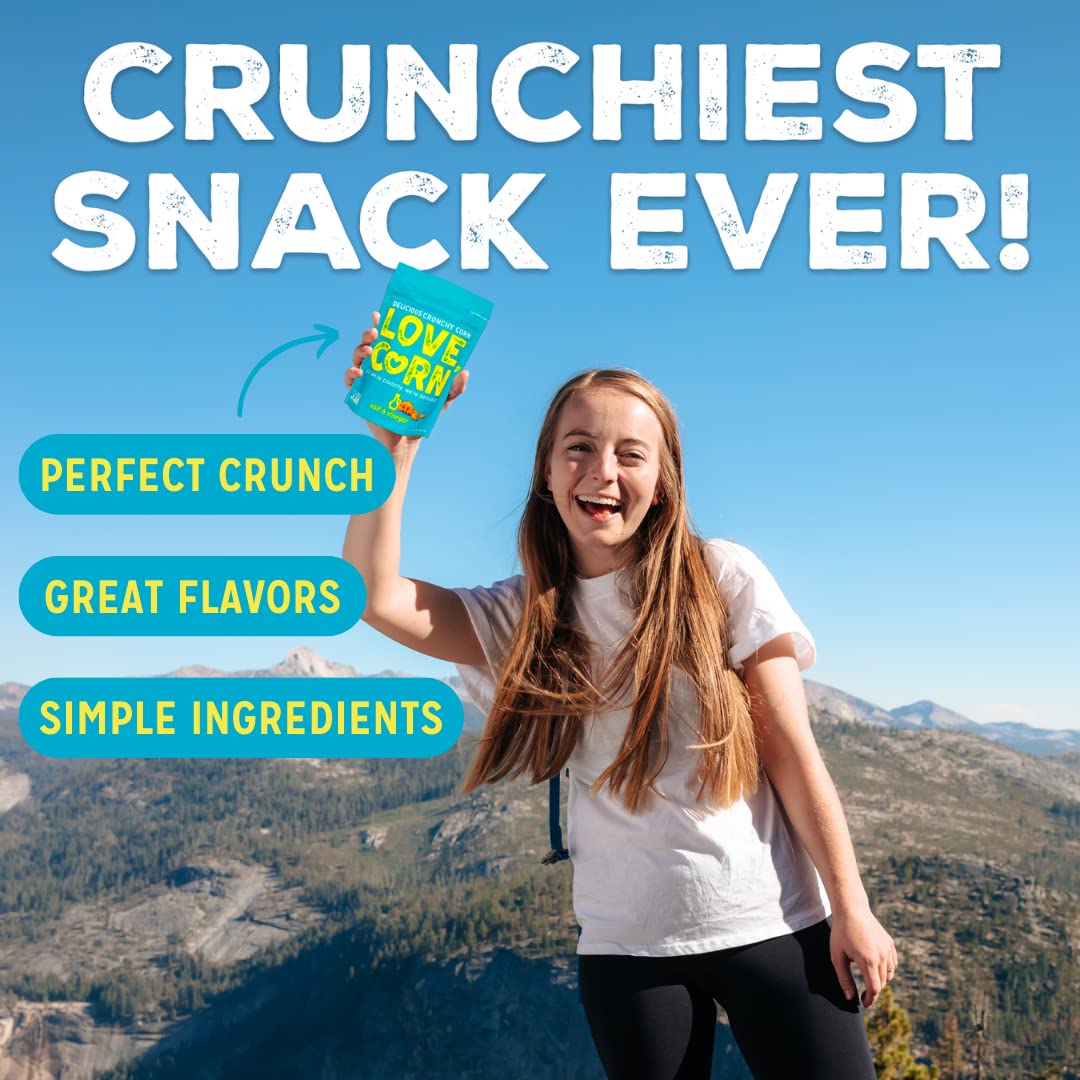 Love Corn: Salt & Vinegar | Crunchy Corn - Gluten-Free - Plant Based & Vegan - Healthy Snack - Low Sugar - Non Gmo - (Box Of 6 B