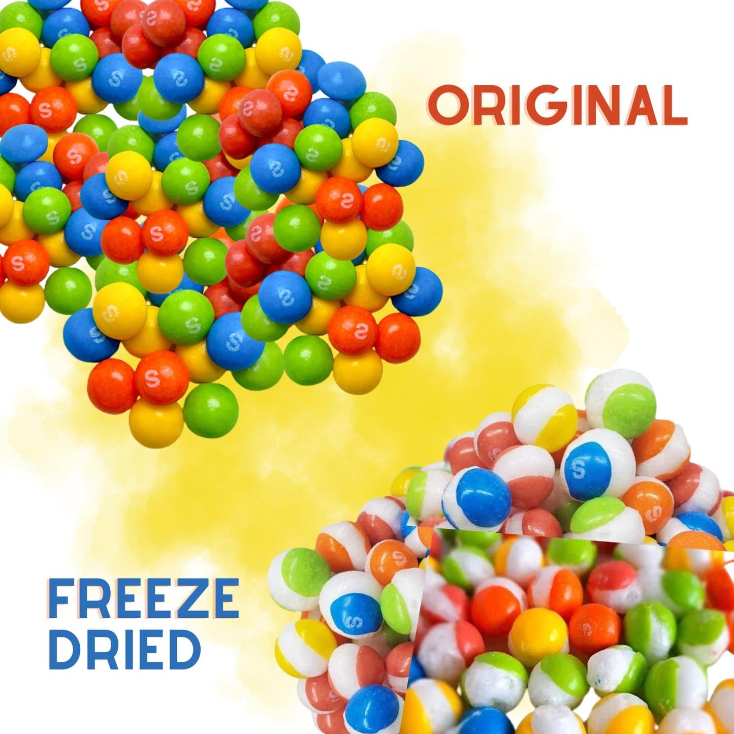 Freeze Dried Candy Tropical Skittles 5Oz Rainbow Candy - Ships In Box - Deliciously Crunchy, Intense Flavor, Lightweight Snack -