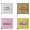 Variety Pack Sweeteners - Assorted mix for Tea, Coffee & Beverages - Includes Saccharin, Sucralose, Raw Brown & White Sugar - Co