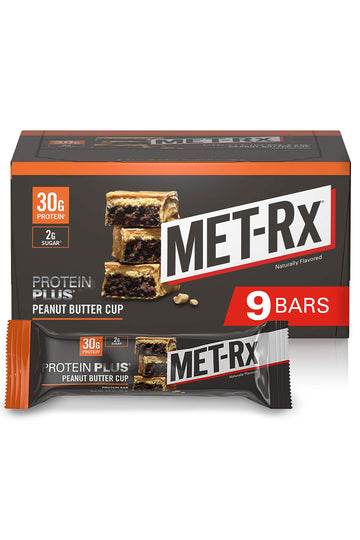 Met-Rx Protein Plus Bar, Great As Healthy Meal Replacement, Snack, And Help Support Energy, Gluten Free, Peanut Butter Cup, With
