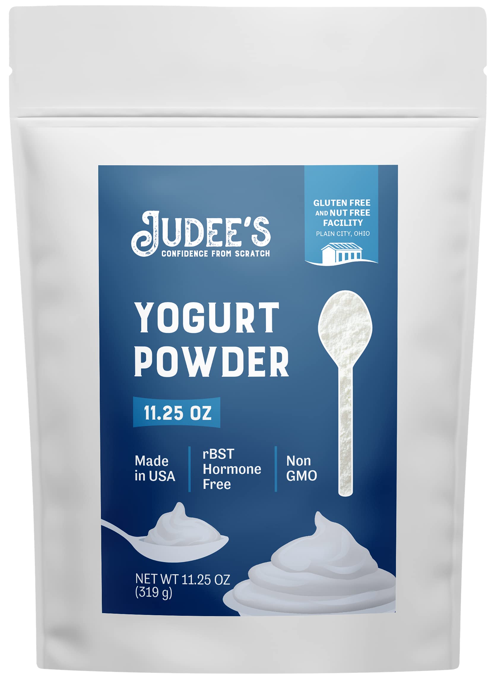 Judees Yogurt Powder - 100% Non-GMO, Gluten-Free, Nut-Free - 11.25oz - Made from Real Dairy - Homemade Yogurt & Dips