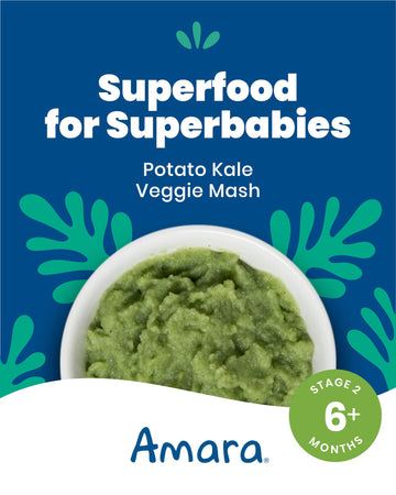 Amara Organic Baby Food - Stage 2 - Kale Potato - Baby Cereal to Mix With Breastmilk, Water or Baby Formula - Shelf Stable Baby
