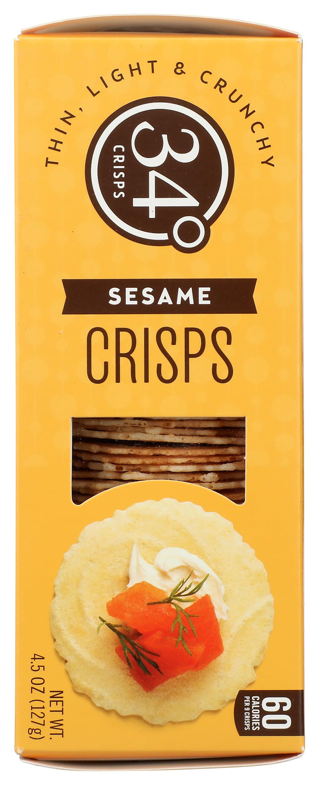 34 Degrees Crisps | Sesame Crisps | Thin, Light & Crunchy Crisps, Single Pack (4.5Oz)