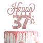 Lingteer Happy 37Th Birthday Cake Topper - Cheers To 37Th Birthday 37 Years Old Birthday Party Cake Decorations Sign.