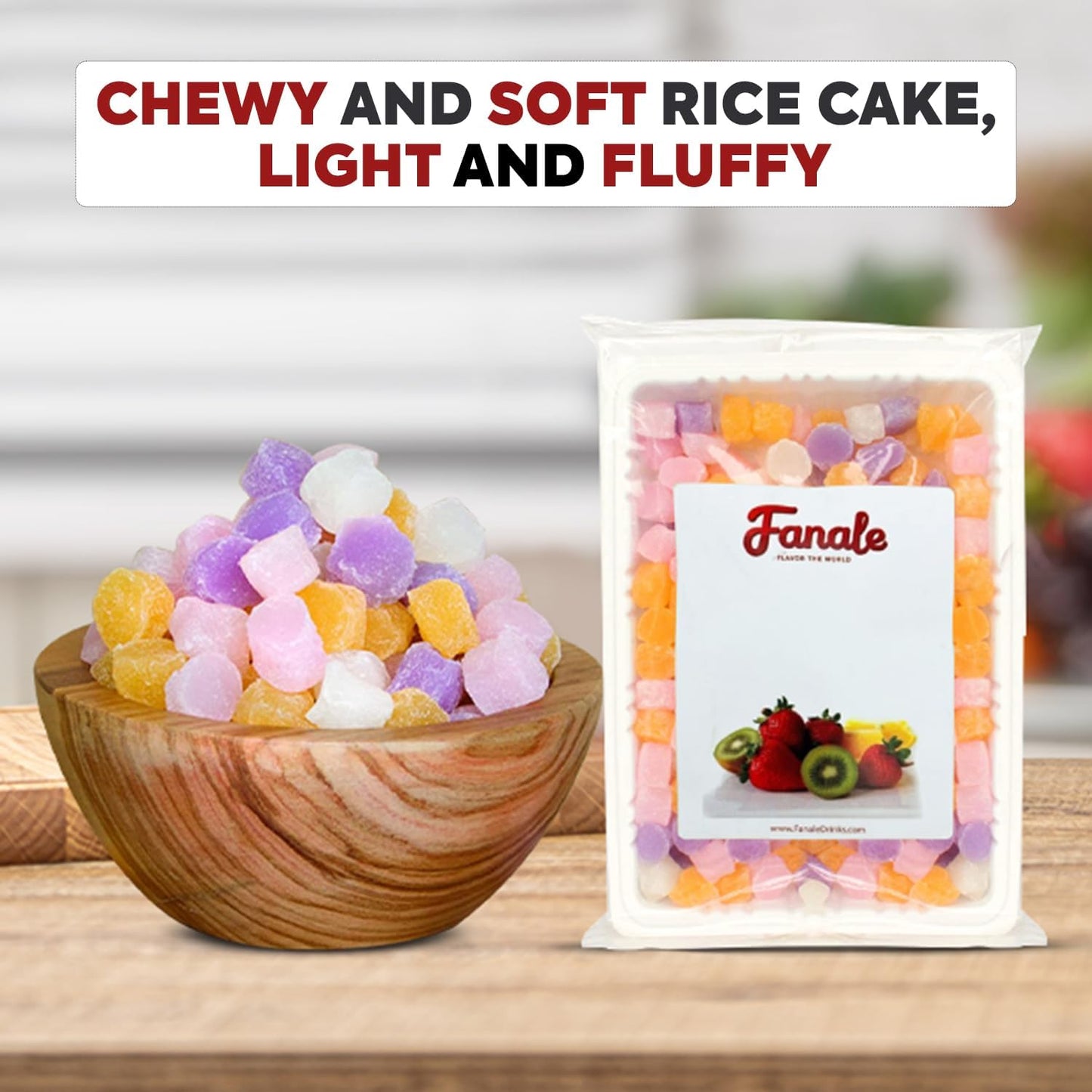 FANALE Mini Mochi Frozen Yogurt Topping - Mixed Color, 0.7 lb/bag, 24 bags/box