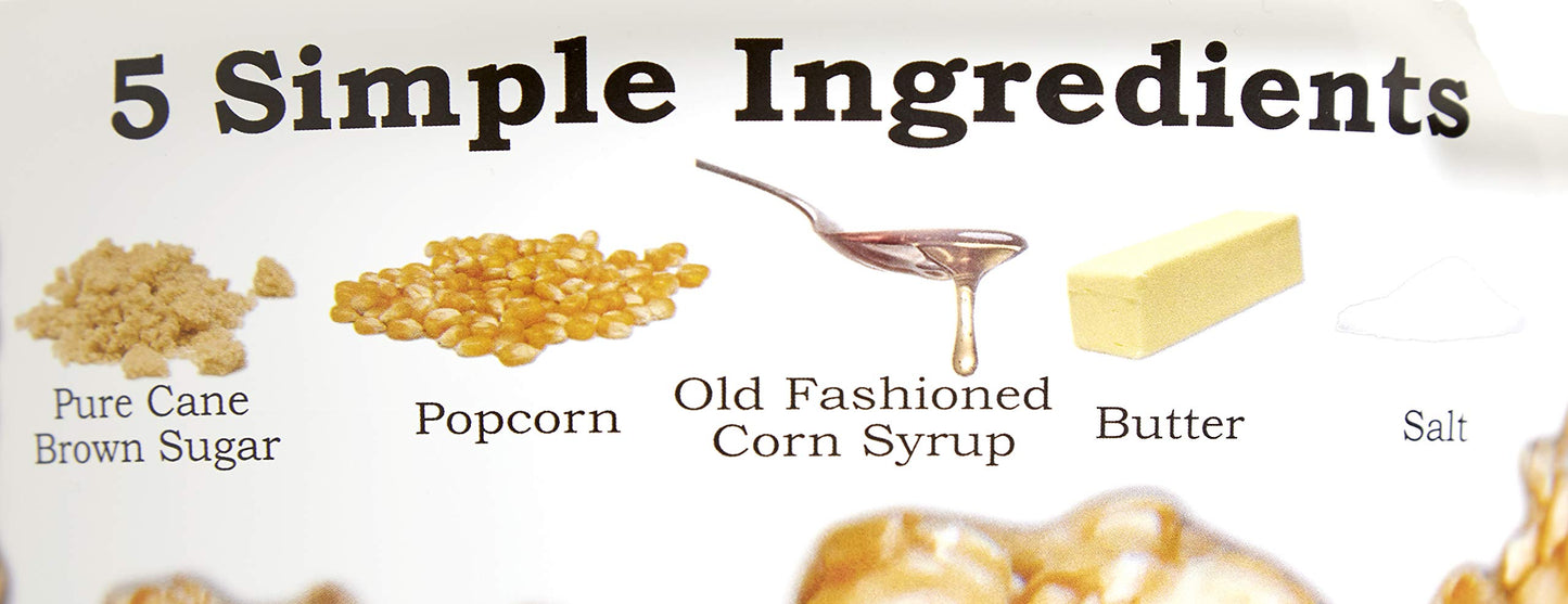 Fishers Popcorn Caramel Popcorn, Gluten Free, 5 Simple Ingredients, Handmade, No Preservatives, No High Fructose Corn Syrup, Ze