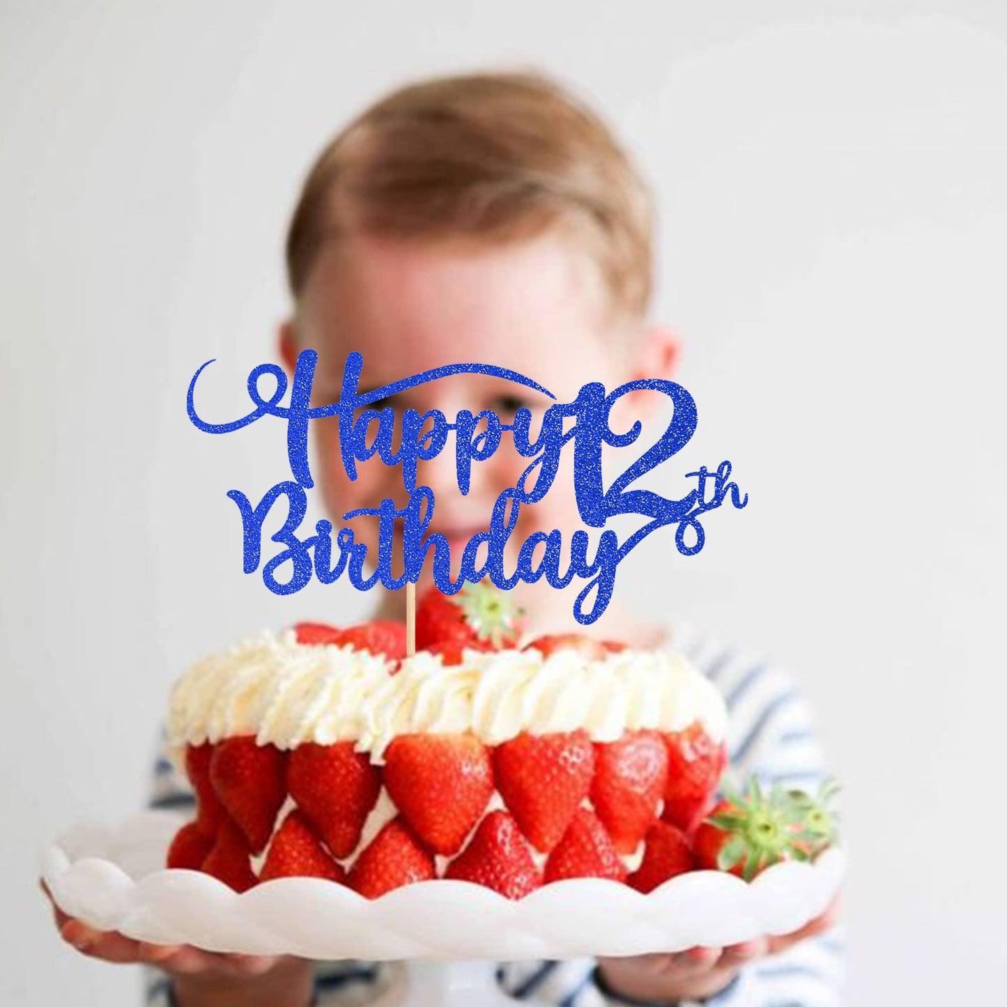 Rssta i Happy 12th Birthday Cake Topper Glitter Number 12, Deep Blue, Paper, Model XM223
