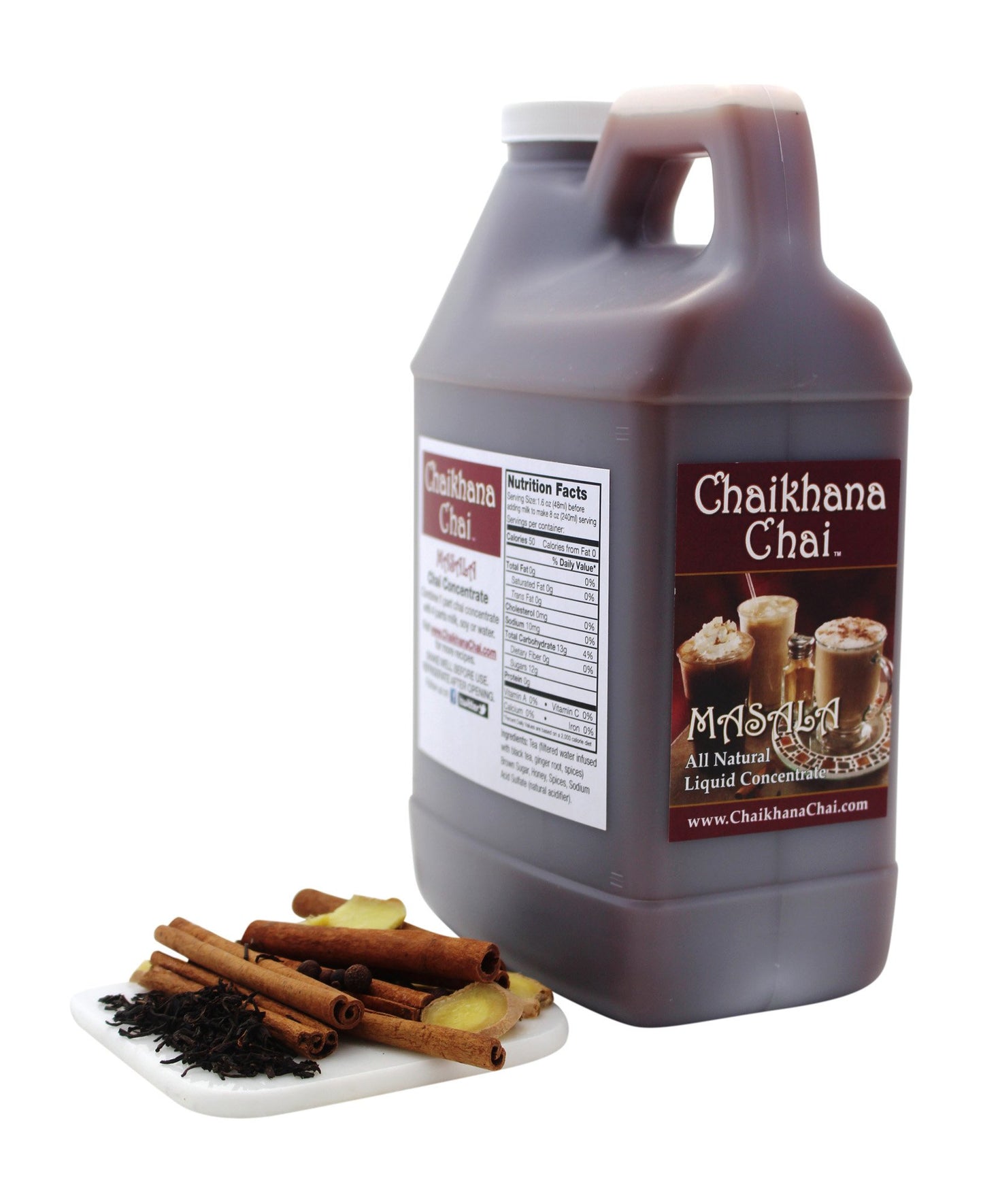Chaikhana Chai - Spicy Masala Chai Concentrate - Makes (40) Drinks - Slow Brewed With Organic Black Tea, Ginger And Fresh Crushe
