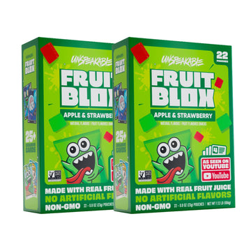 Generic Fruits Blox Mixed Fruit Snacks, 2 Boxes, 22 Count Each Box | Aphmauu | Ninja Kidx | Unspeakable (Unspeakable Apple Straw