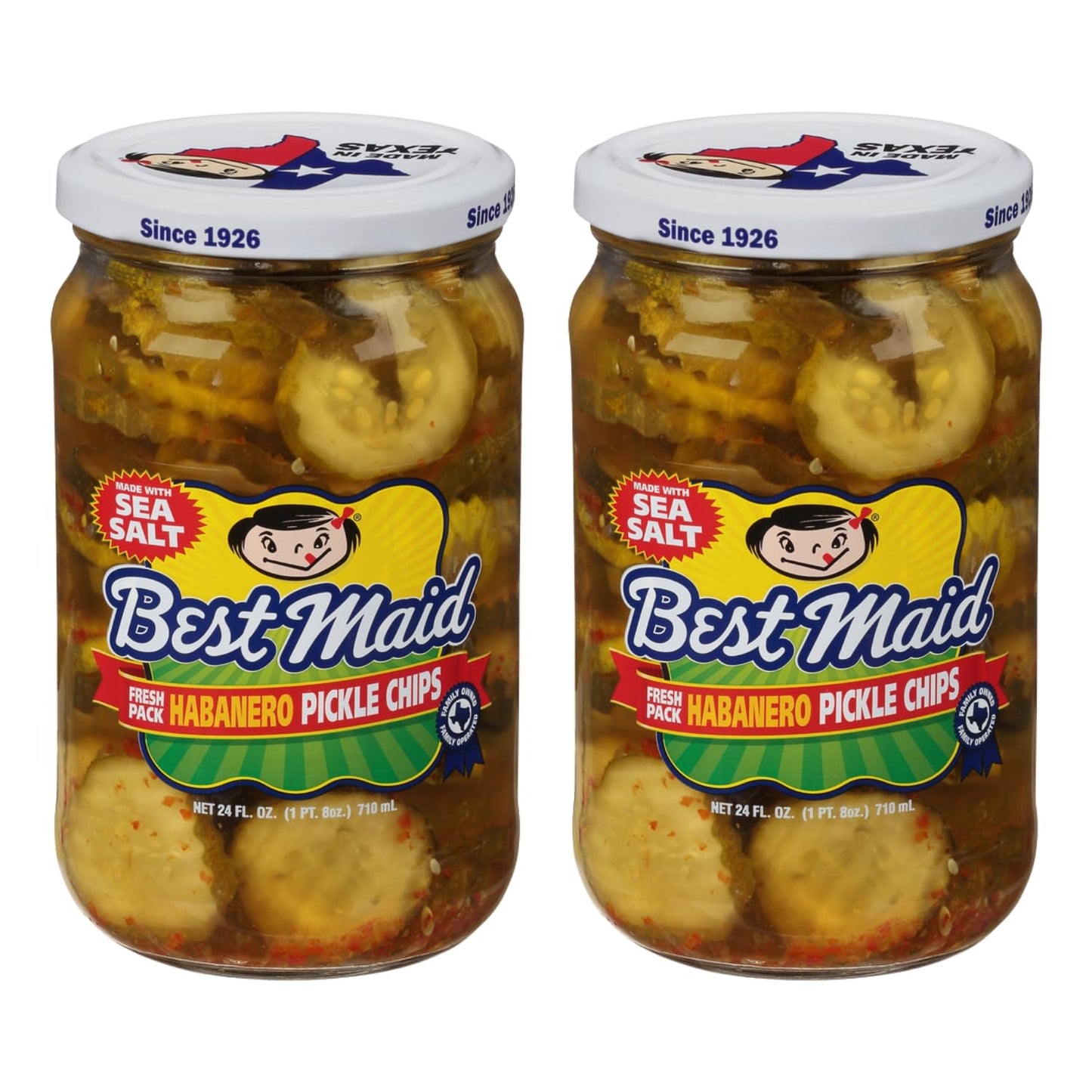 Best Maid Products 24oz Glass Jars - Dill, Kosher, Hamburger Slices, Garlic Bites, Habanero Chips & Xtreme Hot Pickles (2 Pack)