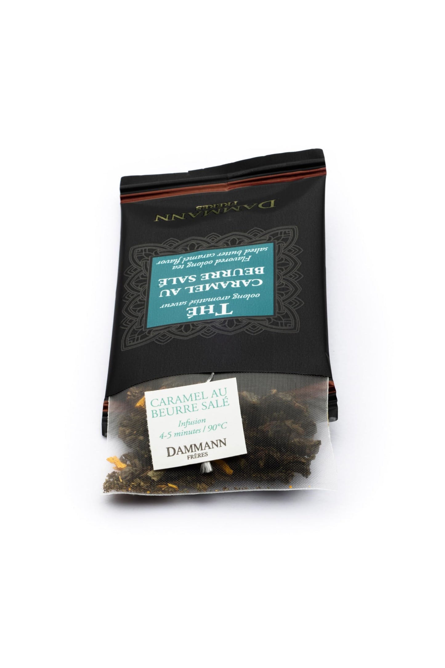 Dammann Freres Sachets, Caramel Au Beurre Tea Bags, Premium Gourmet French Oolong Tea, Individually Wrapped, 24 Count (Single Pa