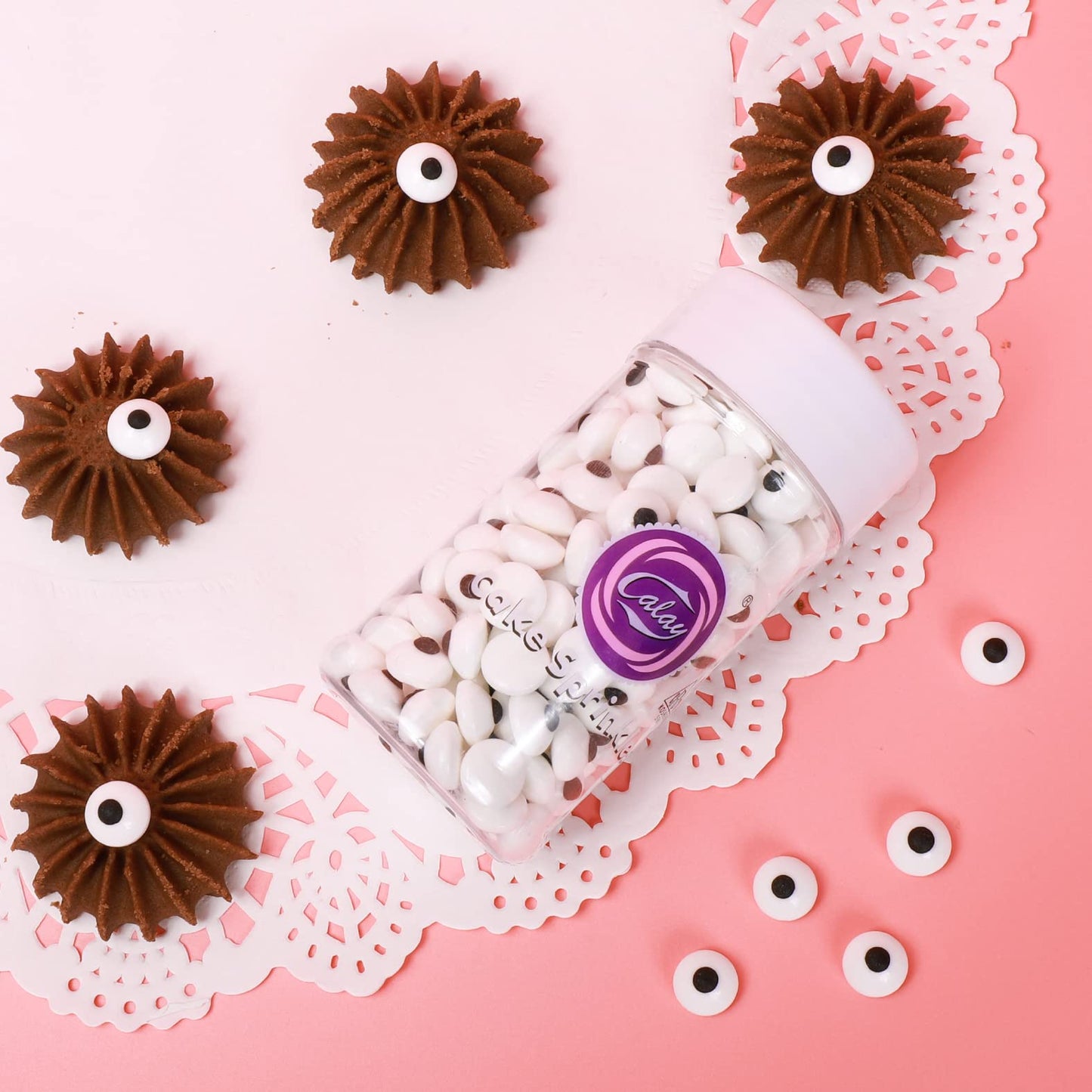 EPHVODI Candy Eyes for Decorating - Edible Small Eyeballs, Halloween Sprinkles, 1cm Size, Perfect for Cakes and Cupcakes