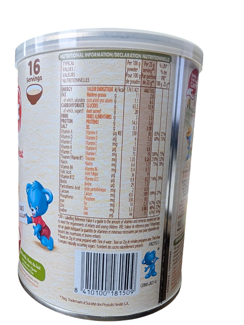 Nestle Cerelac Infant Cereal With Milk From 8 Months Mixed Fruits & Wheat - 14 Oz